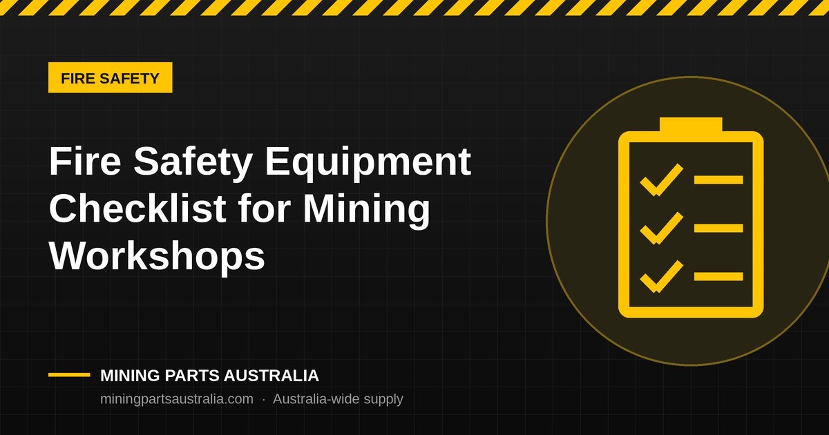 Mining workshop fire safety equipment checklist with extinguisher and hose reel cabinets – Mining Parts Australia